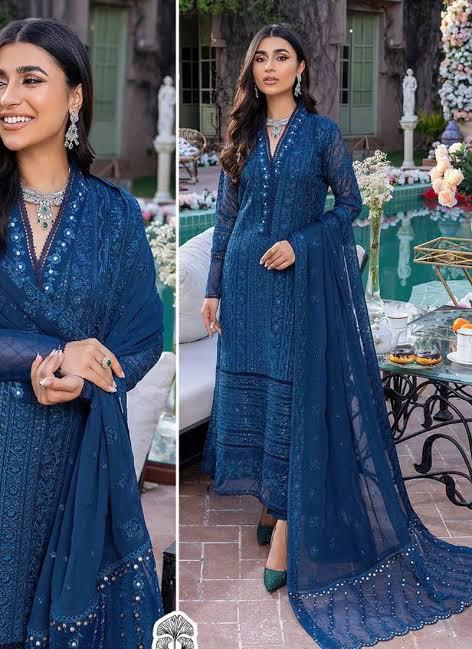 Azure Chiffon Suit-Replica Suits-Replica Zone