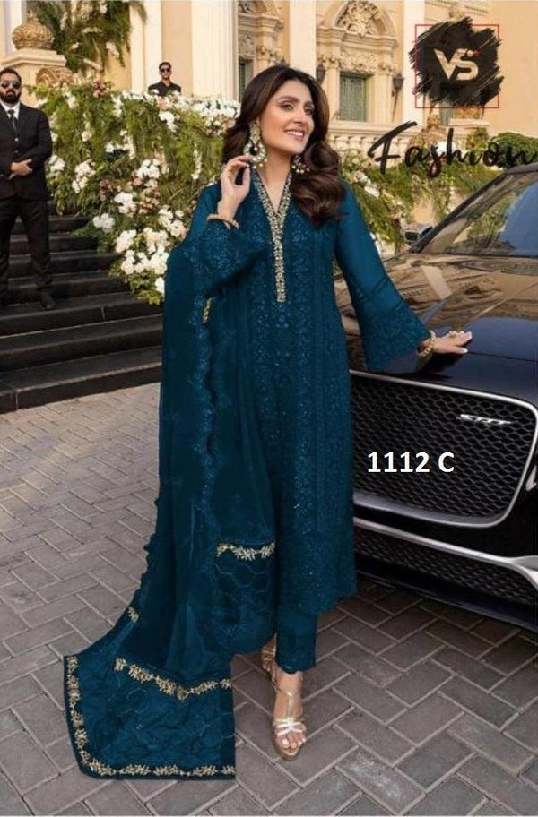 Azure Chiffon Suit-Replica Suits-Replica Zone