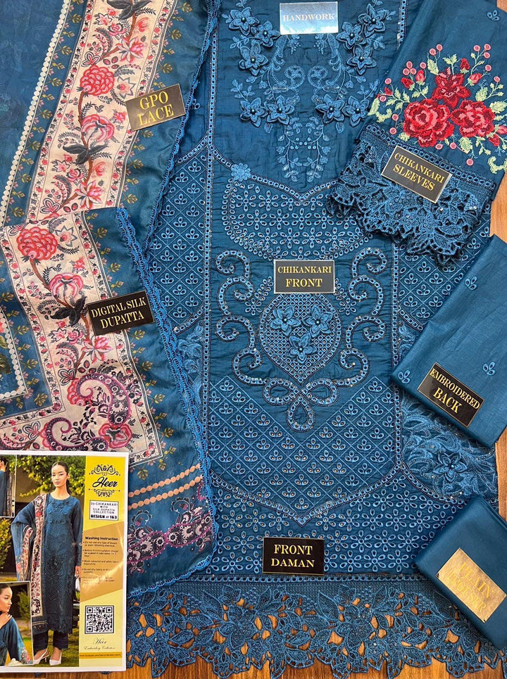 Azure Cotton Suit-Cotton Suits-Replica Zone