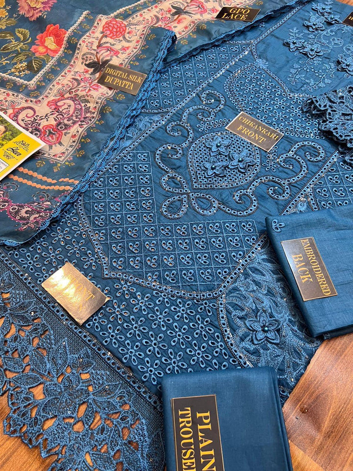 Azure Cotton Suit-Cotton Suits-Replica Zone