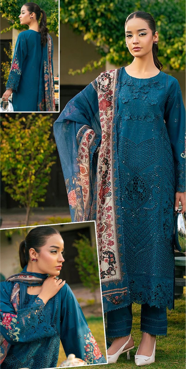 Azure Cotton Suit-Cotton Suits-Replica Zone