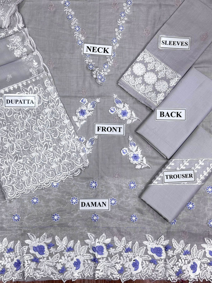 Azure Lawn Suit-Lawn Suits-Replica Zone