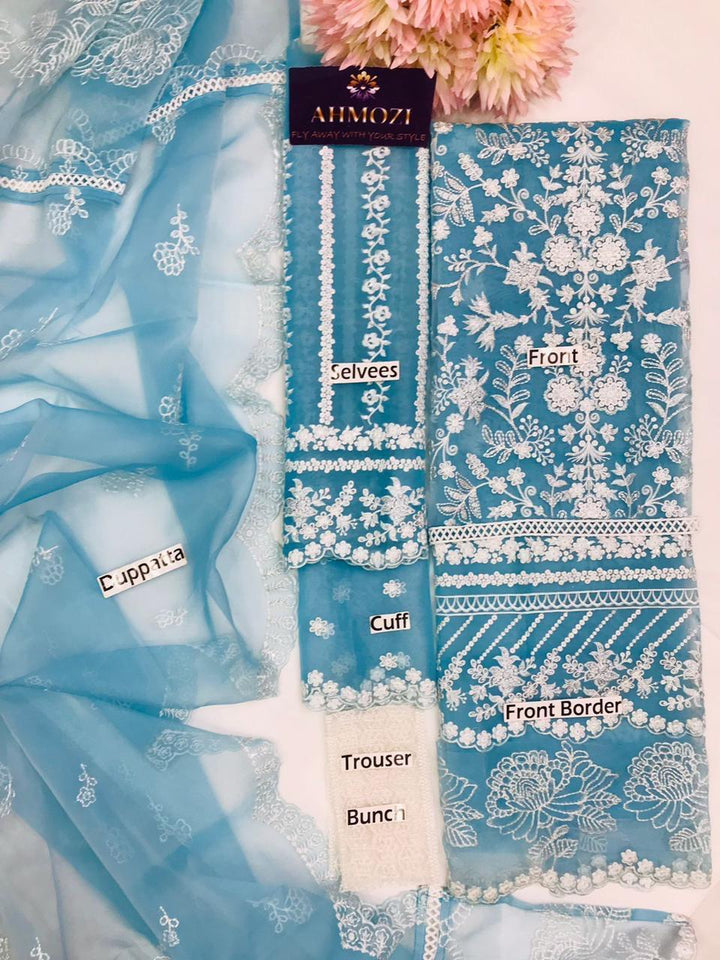 Azure Organza Suit-Replica Suits-Replica Zone