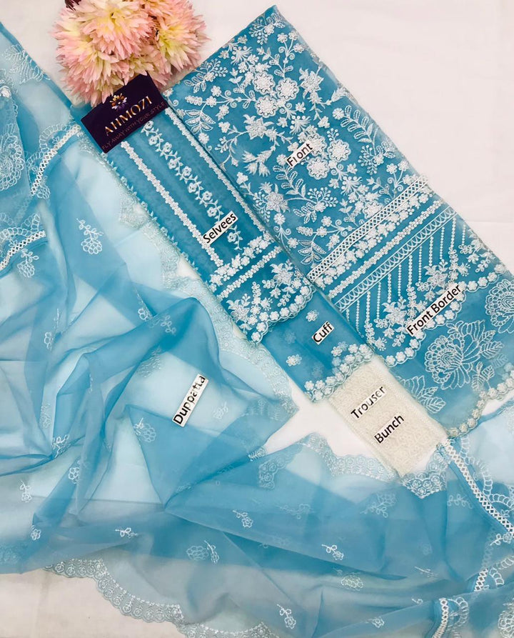 Azure Organza Suit-Replica Suits-Replica Zone