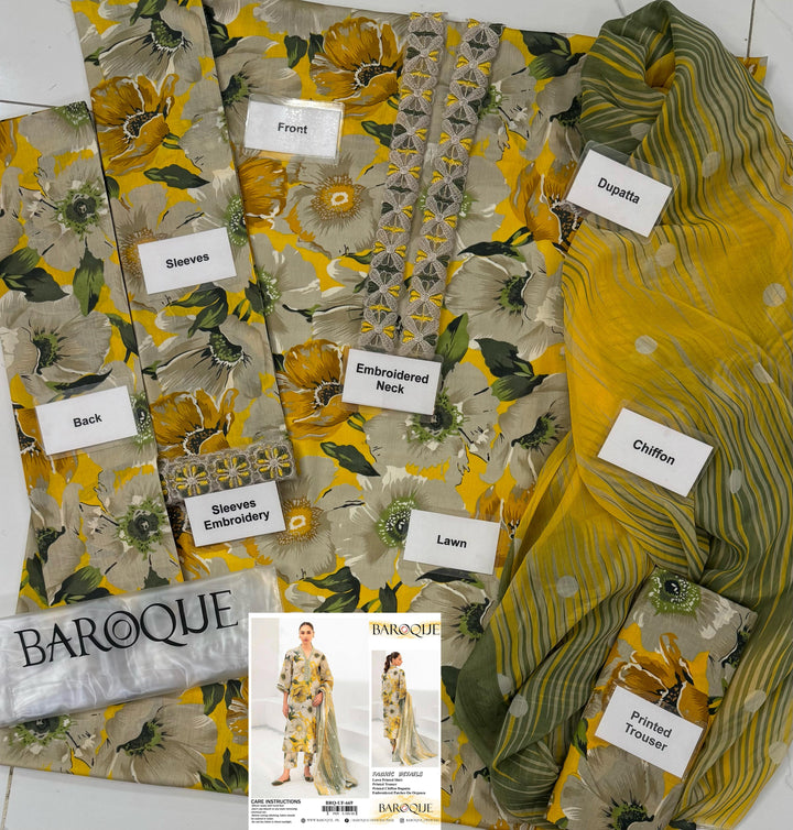 Baroque Lawn Suit-Lawn Suits-Replica Zone
