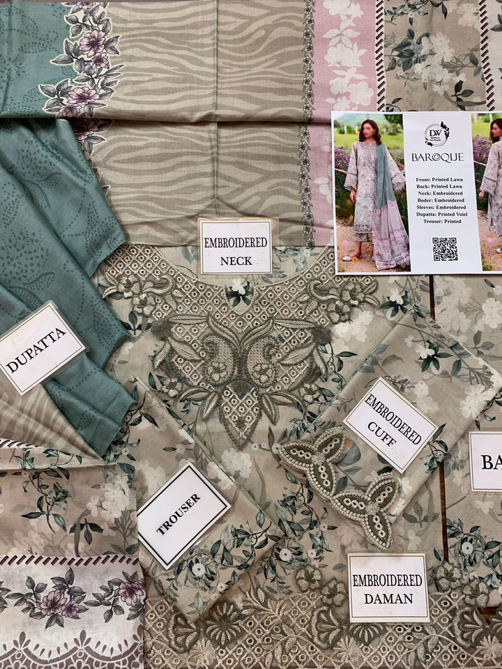 Baroque Lawn Suit-Lawn Suits-Replica Zone