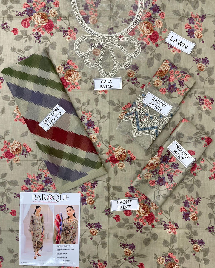 Baroque Lawn Suit-Lawn Suits-Replica Zone