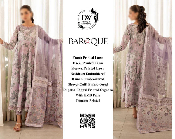 Baroque Lawn Suit-Lawn Suits-Replica Zone