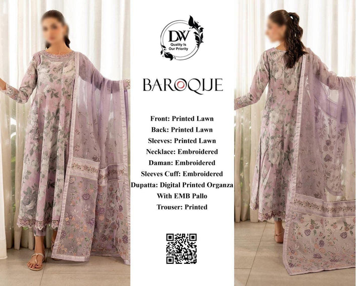 Baroque Lawn Suit-Lawn Suits-Replica Zone