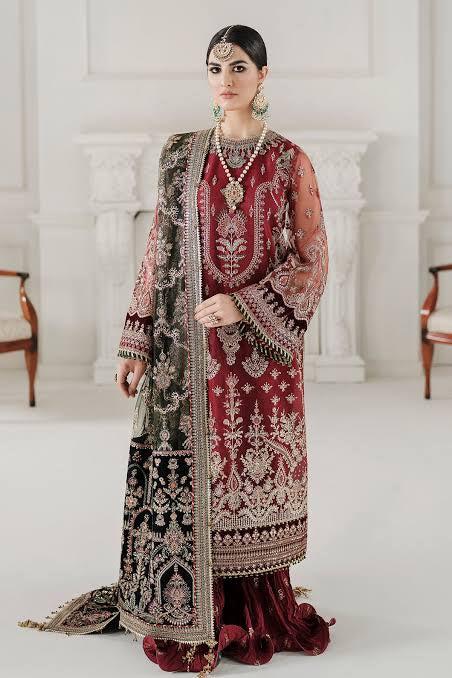 Baroque Net Bridal Suit-Bridal Suits-Replica Zone