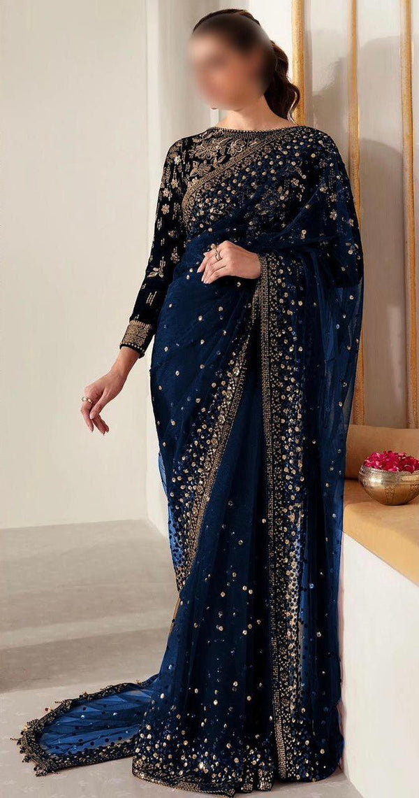 Baroque Net Saree-Bridal Suits-Replica Zone