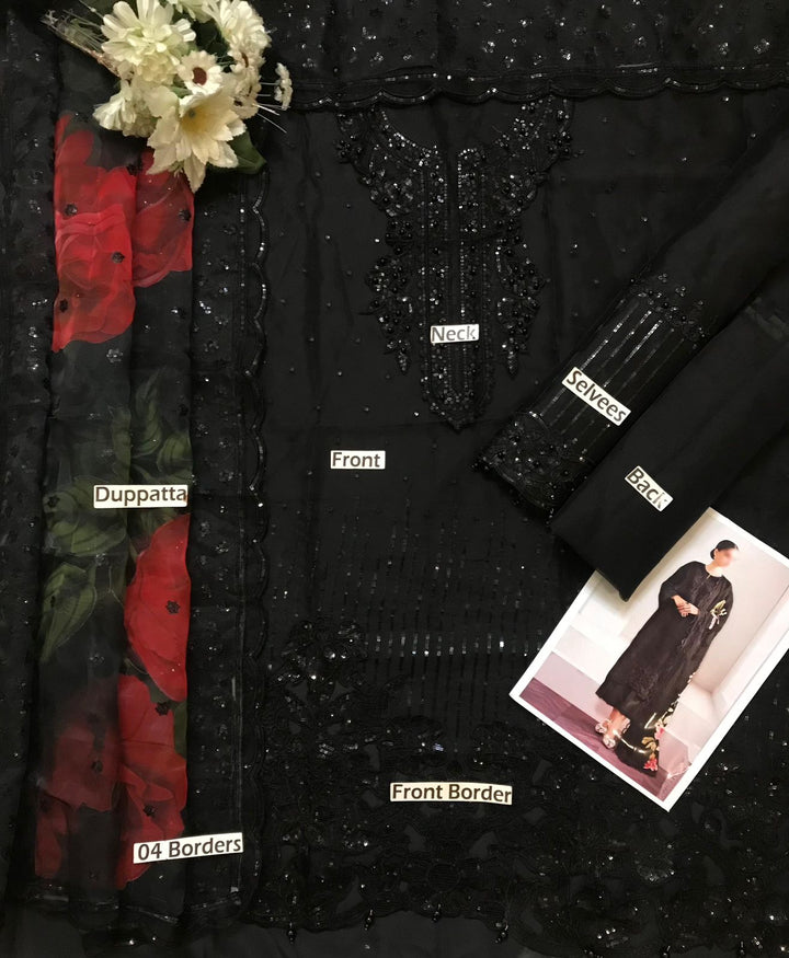 Baroque Organza Suit-Cotton Suits-Replica Zone
