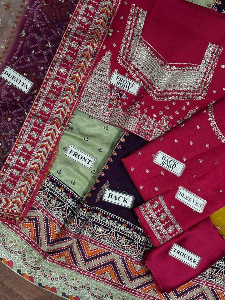 Bin Ilyas Chiffon Frock-Bridal Suits-Replica Zone