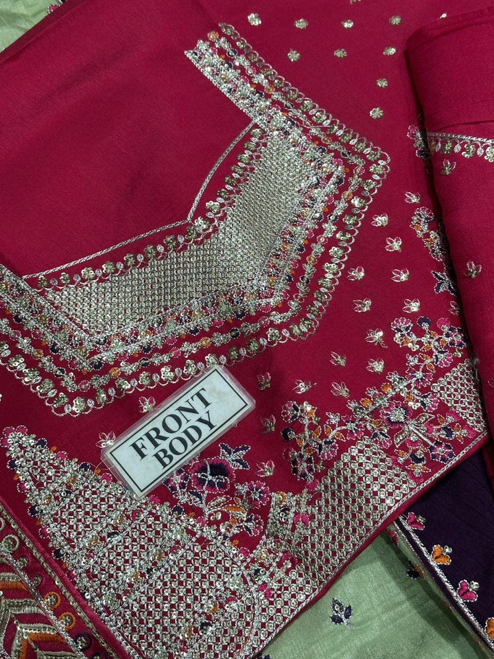 Bin Ilyas Chiffon Frock-Bridal Suits-Replica Zone