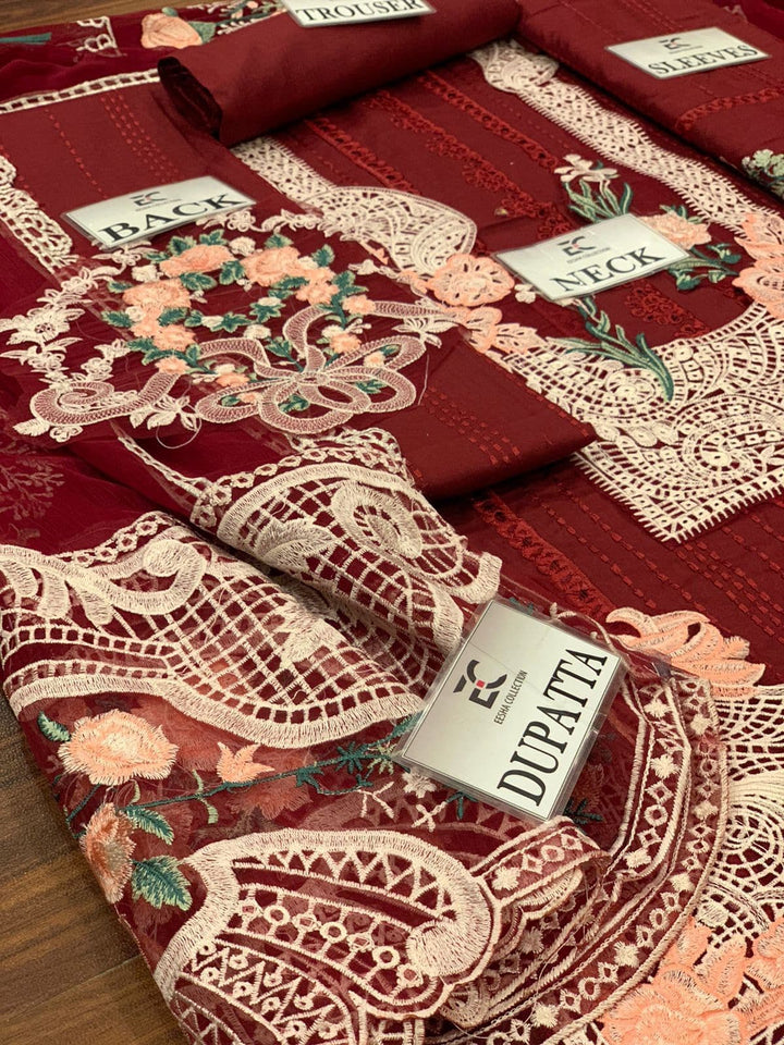 Crimson Cotton Suit-Cotton Suits-Replica Zone