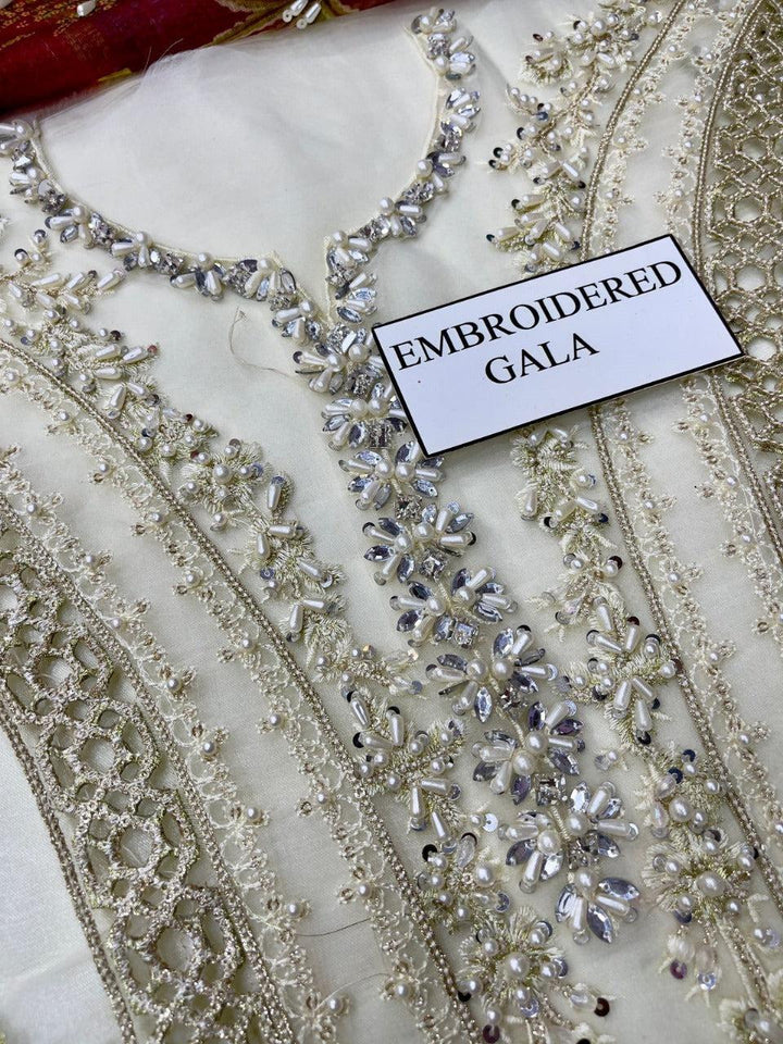 Crimson Organza Suit-Cotton Suits-Replica Zone
