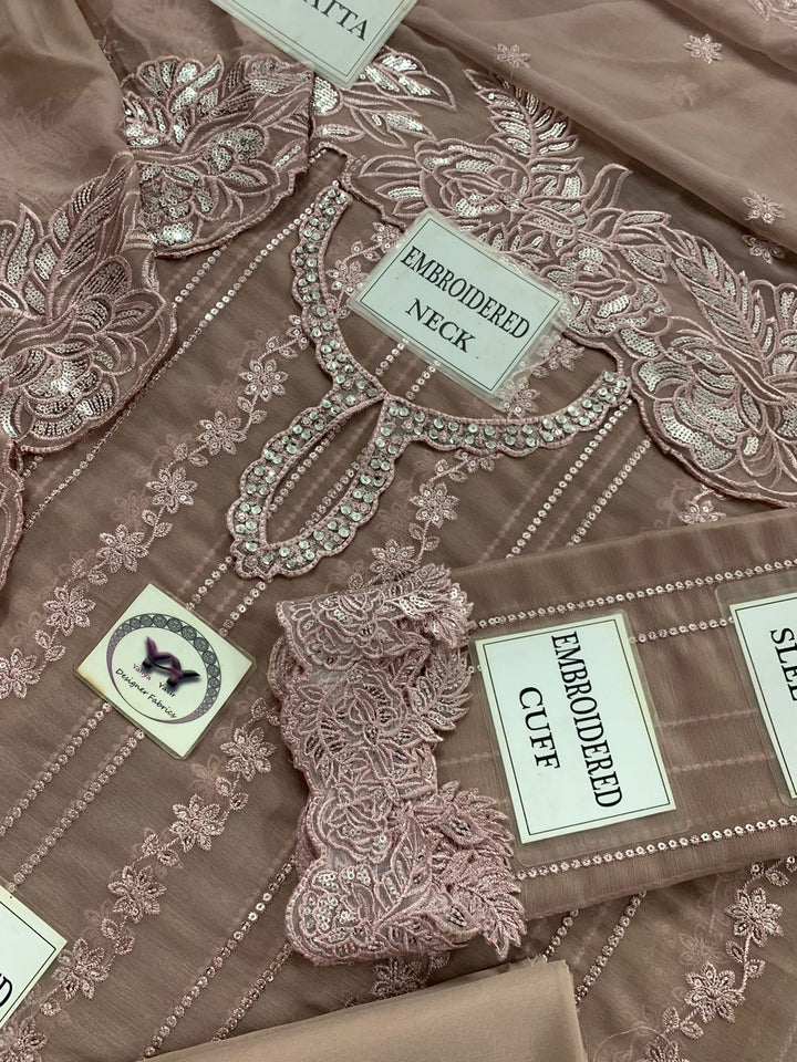 Cross Stitch Chiffon Suit-Replica Suits-Replica Zone