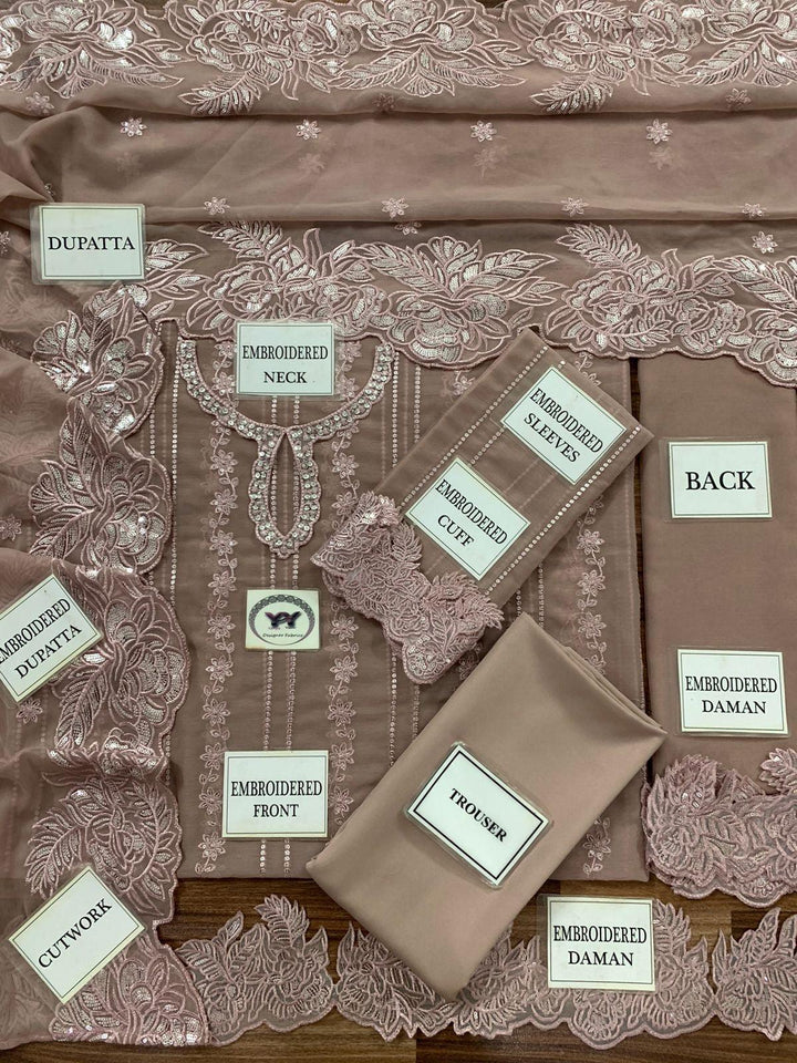 Cross Stitch Chiffon Suit-Replica Suits-Replica Zone