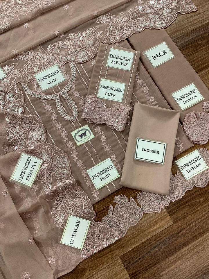 Cross Stitch Chiffon Suit-Replica Suits-Replica Zone