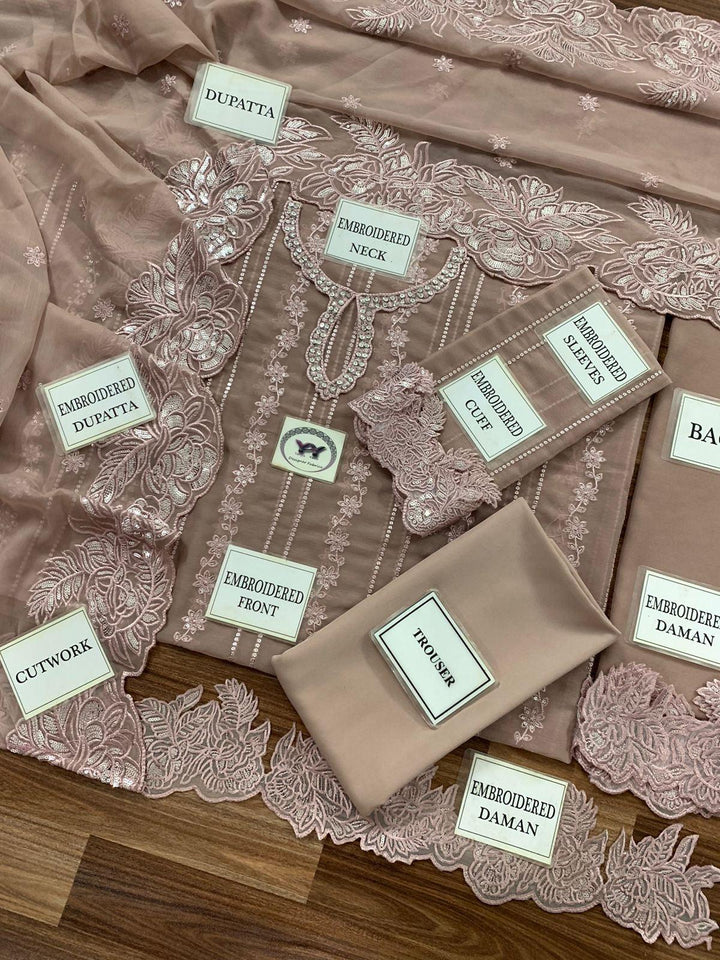 Cross Stitch Chiffon Suit-Replica Suits-Replica Zone