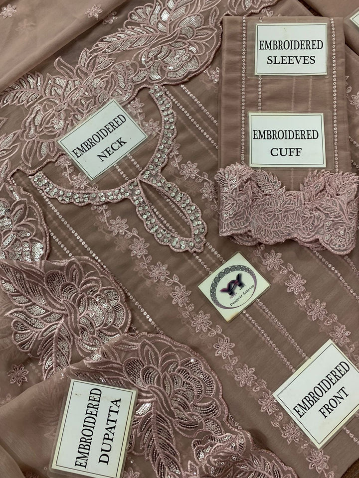 Cross Stitch Chiffon Suit-Replica Suits-Replica Zone