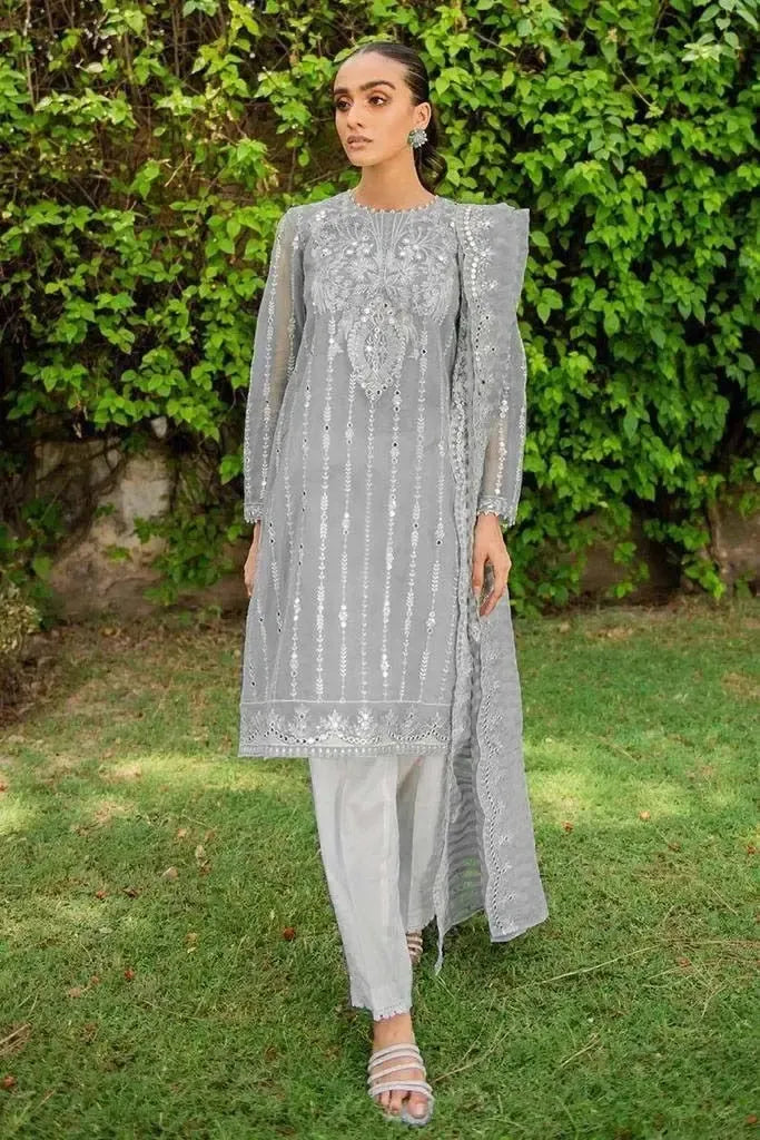 Cross Stitch Organza Suit-Replica Suits-Replica Zone