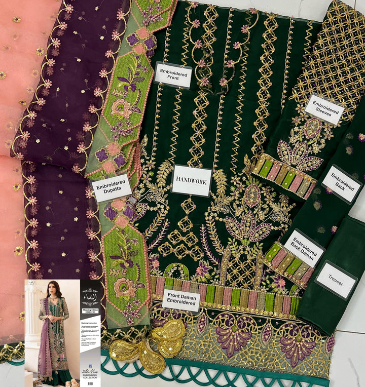 Elaf Organza Suit-Replica Suits-Replica Zone