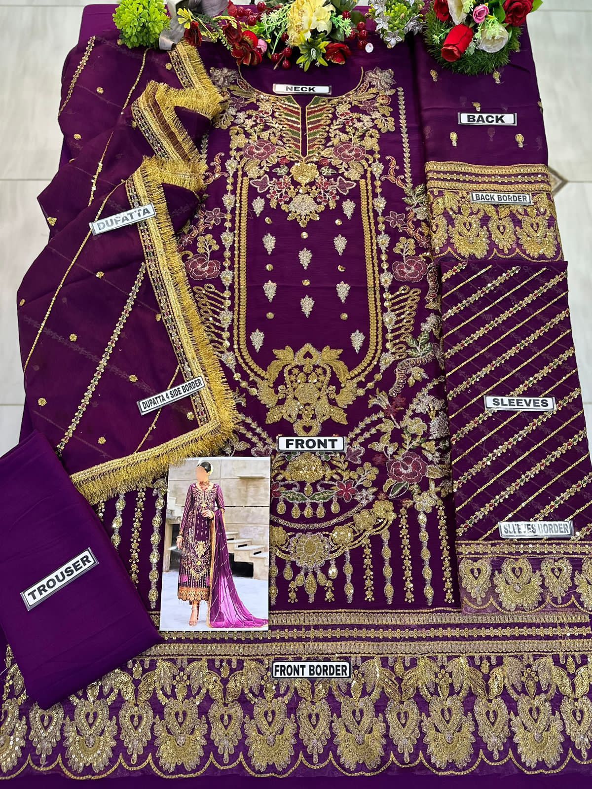 Emaan Adeel Chiffon Suit-Replica Suits-Replica Zone
