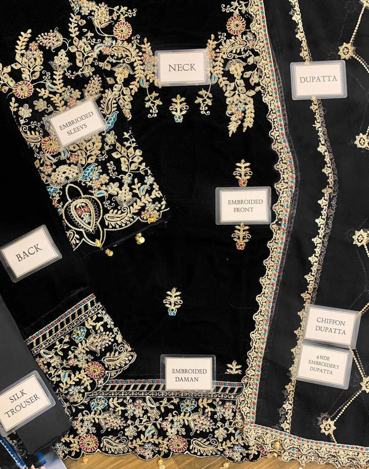 Emaan Adeel Velvet Suit-Replica Suits-Replica Zone