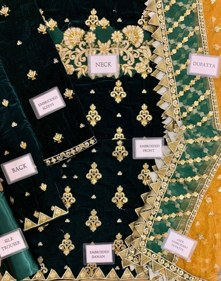 Emaan Adeel Velvet Suit-Replica Suits-Replica Zone