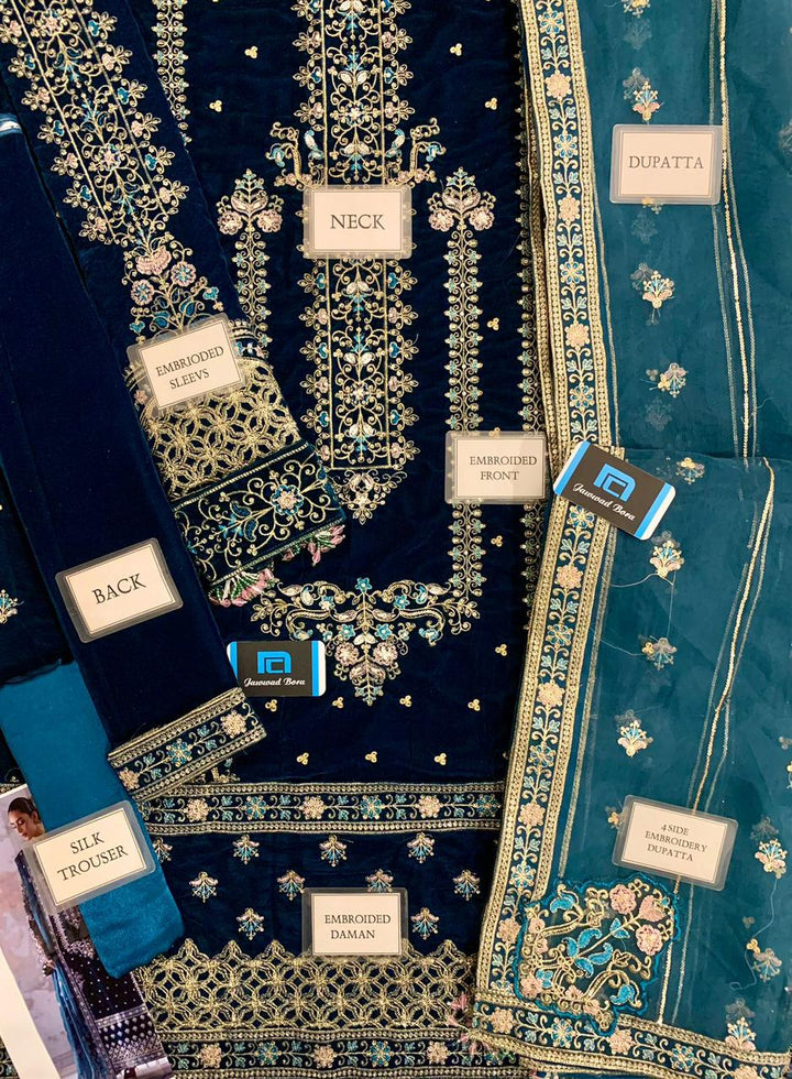 Emaan Adeel Velvet Suit-Replica Suits-Replica Zone