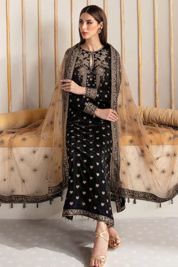 Emaan Adeel Velvet Suit-Replica Suits-Replica Zone