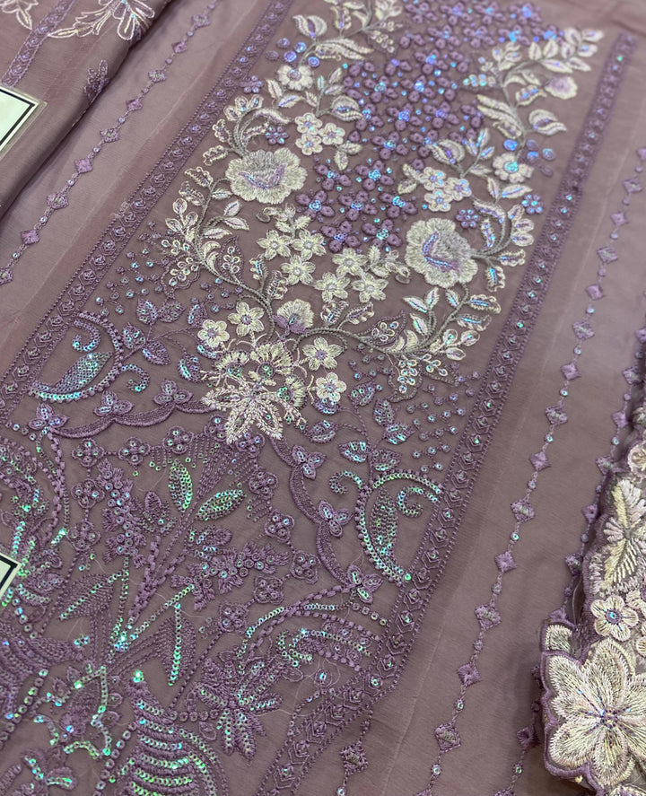Embroidered Chiffon Suit-Replica Suits-Replica Zone