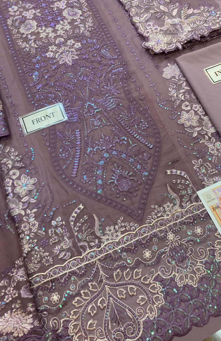 Embroidered Chiffon Suit-Replica Suits-Replica Zone