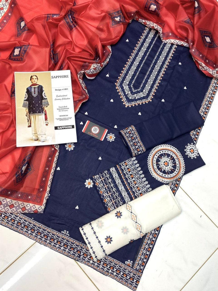 Erum Khan Cotton Suit-Cotton Suits-Replica Zone