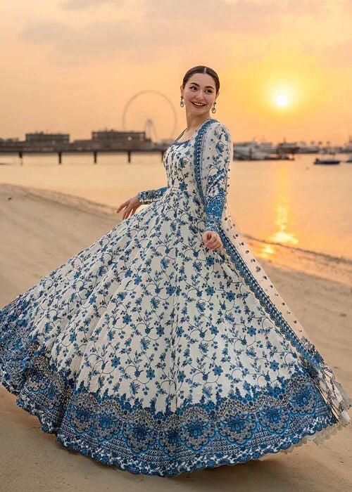 faiza saqlain blue dress Merise  Faiza Saqlain