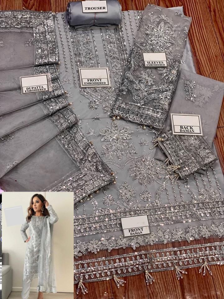Gulaal Organza Suit-Replica Suits-Replica Zone