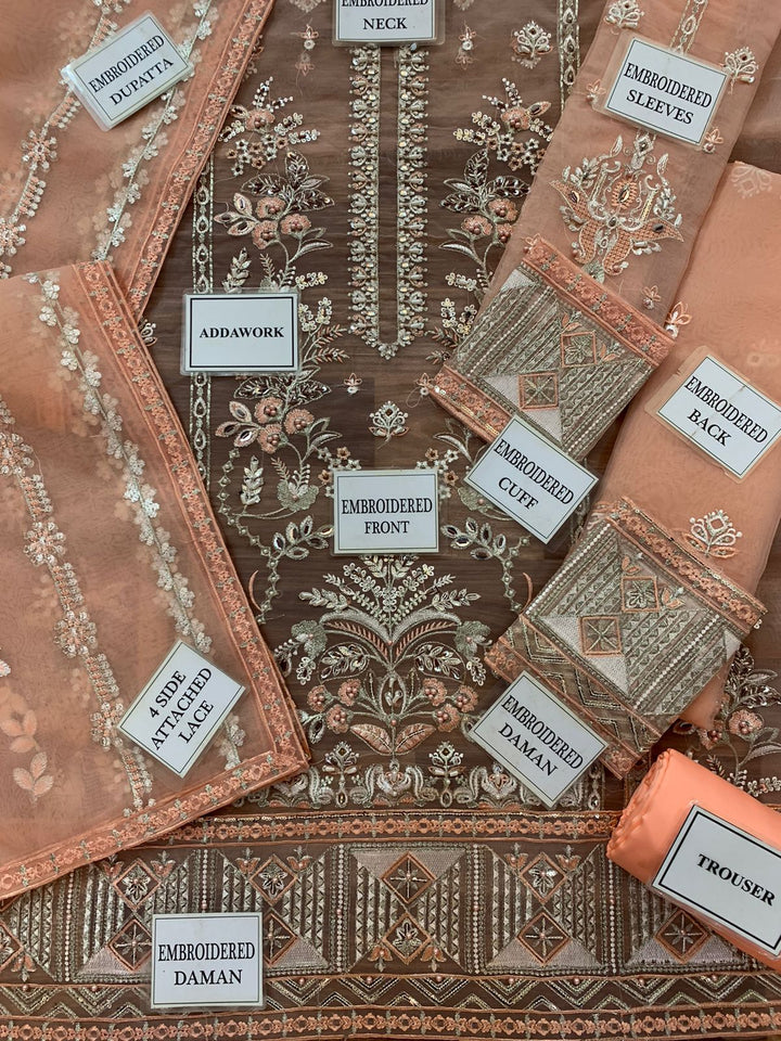 Gulaal Organza Suit-Replica Suits-Replica Zone
