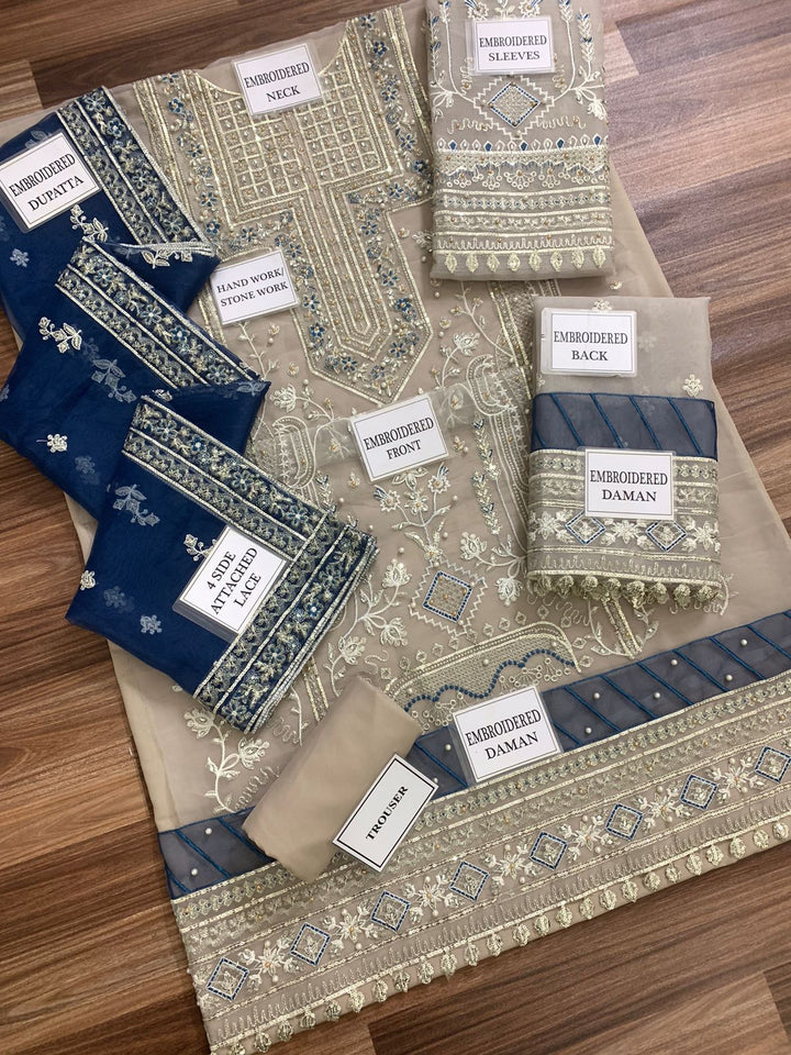 Gulaal Organza Suit-Replica Suits-Replica Zone