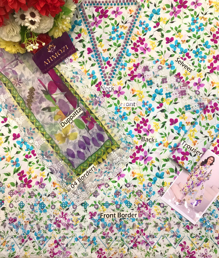 Gull Jee Lawn Suit-Lawn Suits-Replica Zone