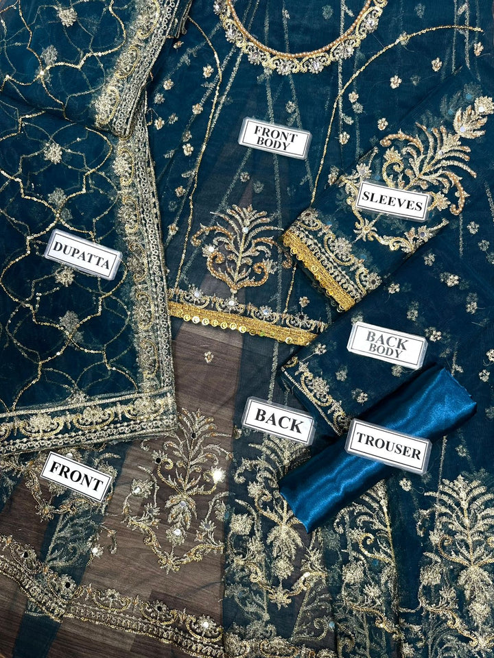 Hira Mani Net Frock-Bridal Suits-Replica Zone