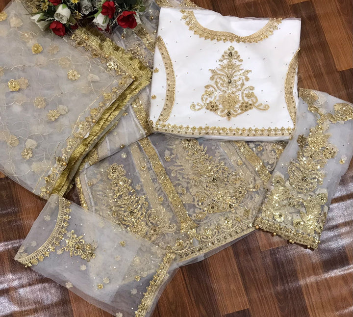 Hira Mani Net Frock-Bridal Suits-Replica Zone