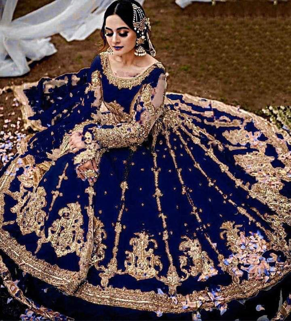 Hira Mani Net Frock-Bridal Suits-Replica Zone