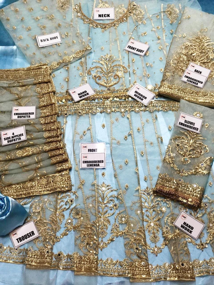 Hira Mani Net Frock-Bridal Suits-Replica Zone