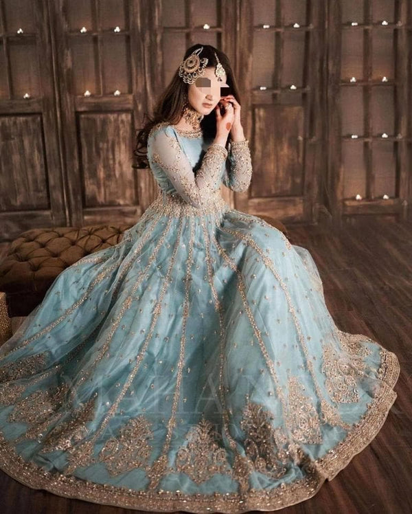 hira mani blue dress HIRA MANI ATELIER AMAANI