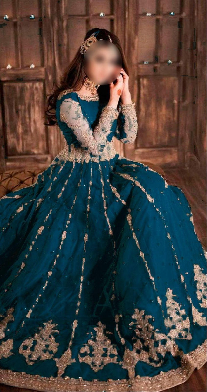 Hira Mani Net Frock-Bridal Suits-Replica Zone