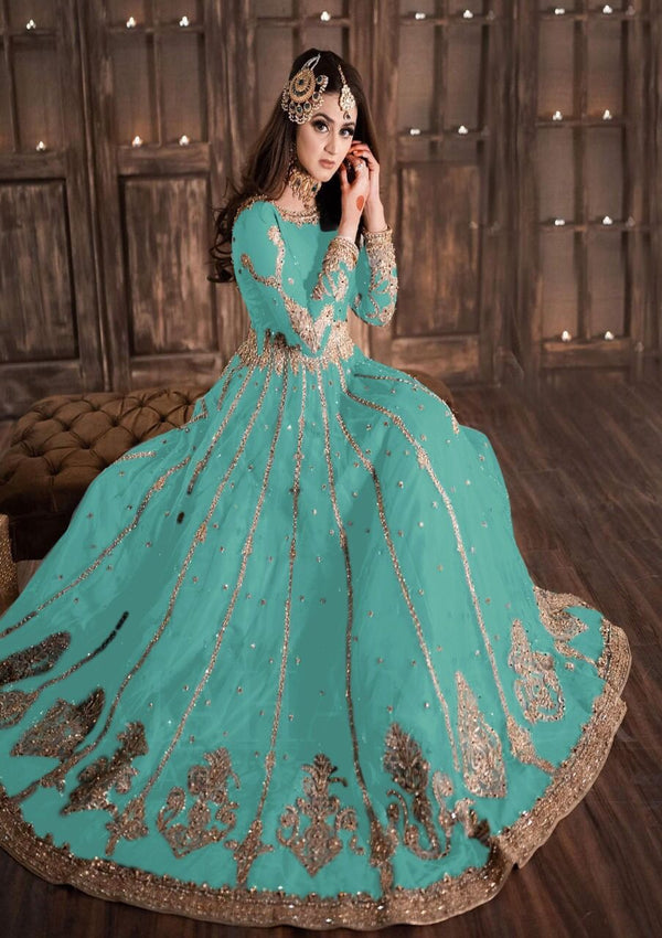 Hira Mani Net Frock-Bridal Suits-Replica Zone