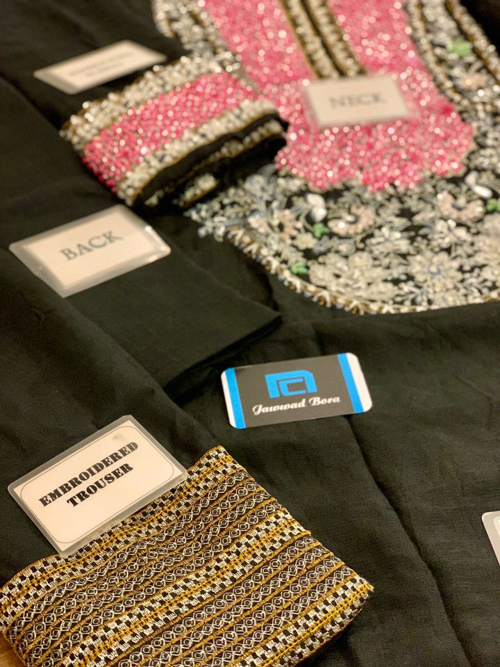 Hussain Rehar Silk Suit-Replica Suits-Replica Zone