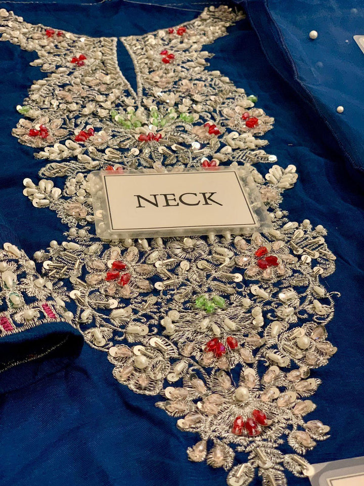 Hussain Rehar Silk Suit-Replica Suits-Replica Zone
