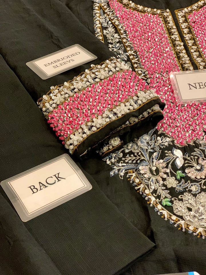 Hussain Rehar Silk Suit-Replica Suits-Replica Zone